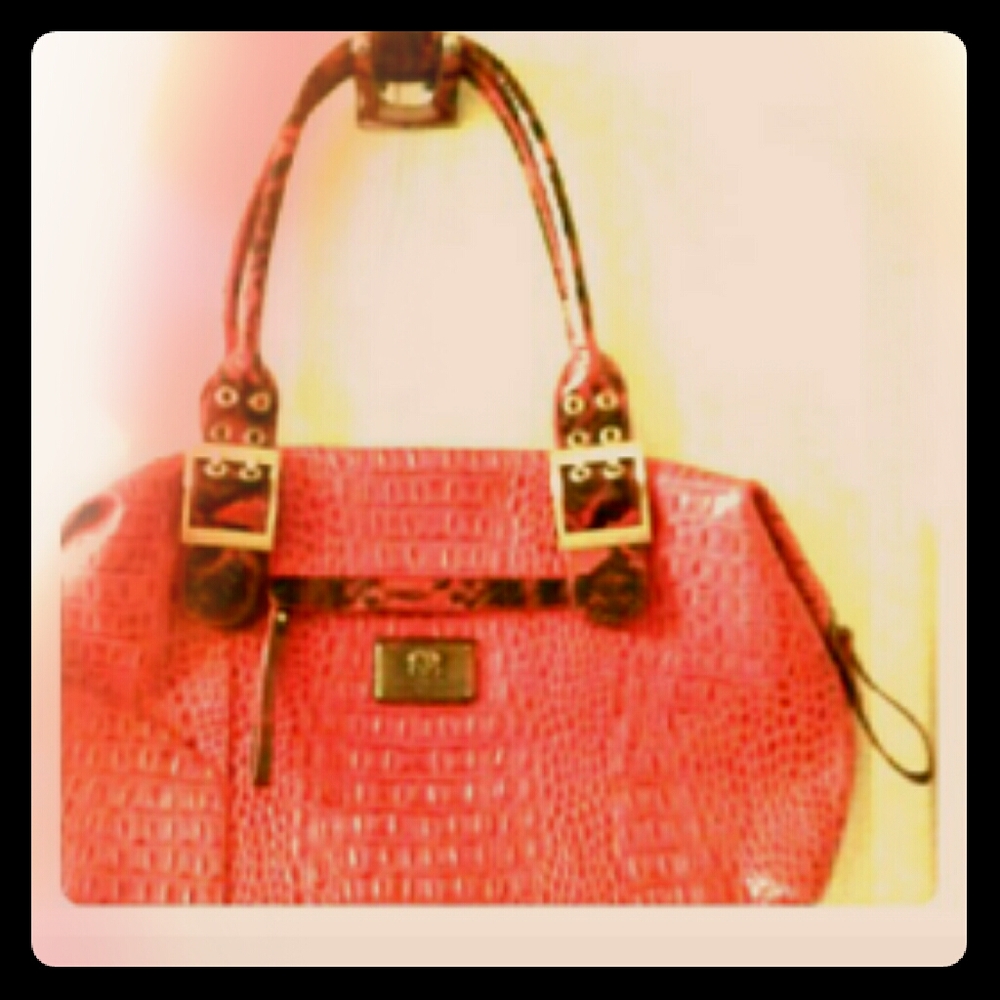 Original by Sharif Red Snakeskin Handbag